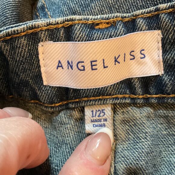 Angel Kiss Wide Leg High Waist Jean With Heart Pockets 1/25 - Picture 5 of 8